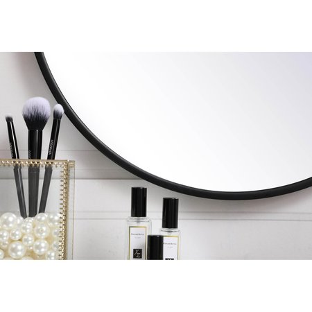 Elegant Decor Metal Frame Round Mirror 18 Inch In Black MR4818BK